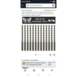 Owl Tools 5/16 Inch Masonry Drill Bits (13 Pack Industrial Grade Standard Chuck)